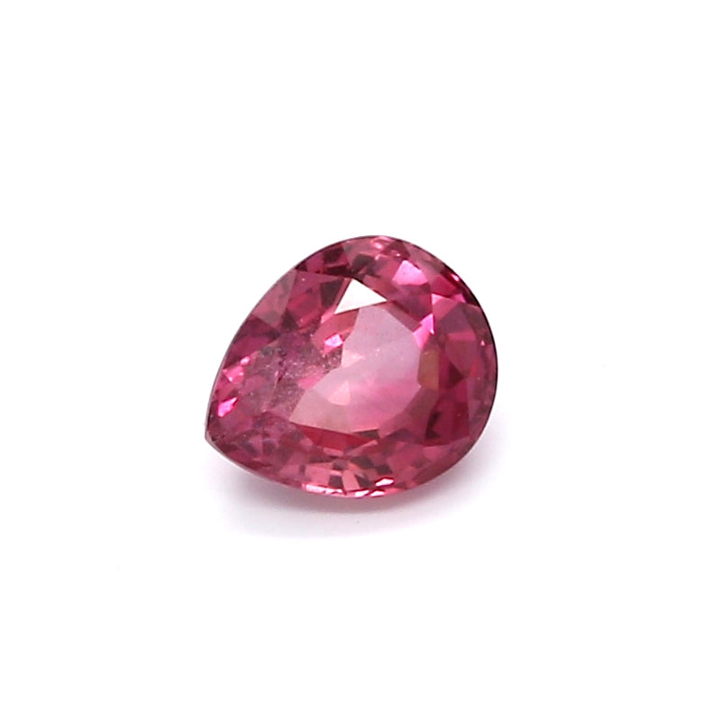 0.85ct Pink, Pear Shape Sapphire, Heated, Basaltic - 6.00 x 5.01 x 3.34mm