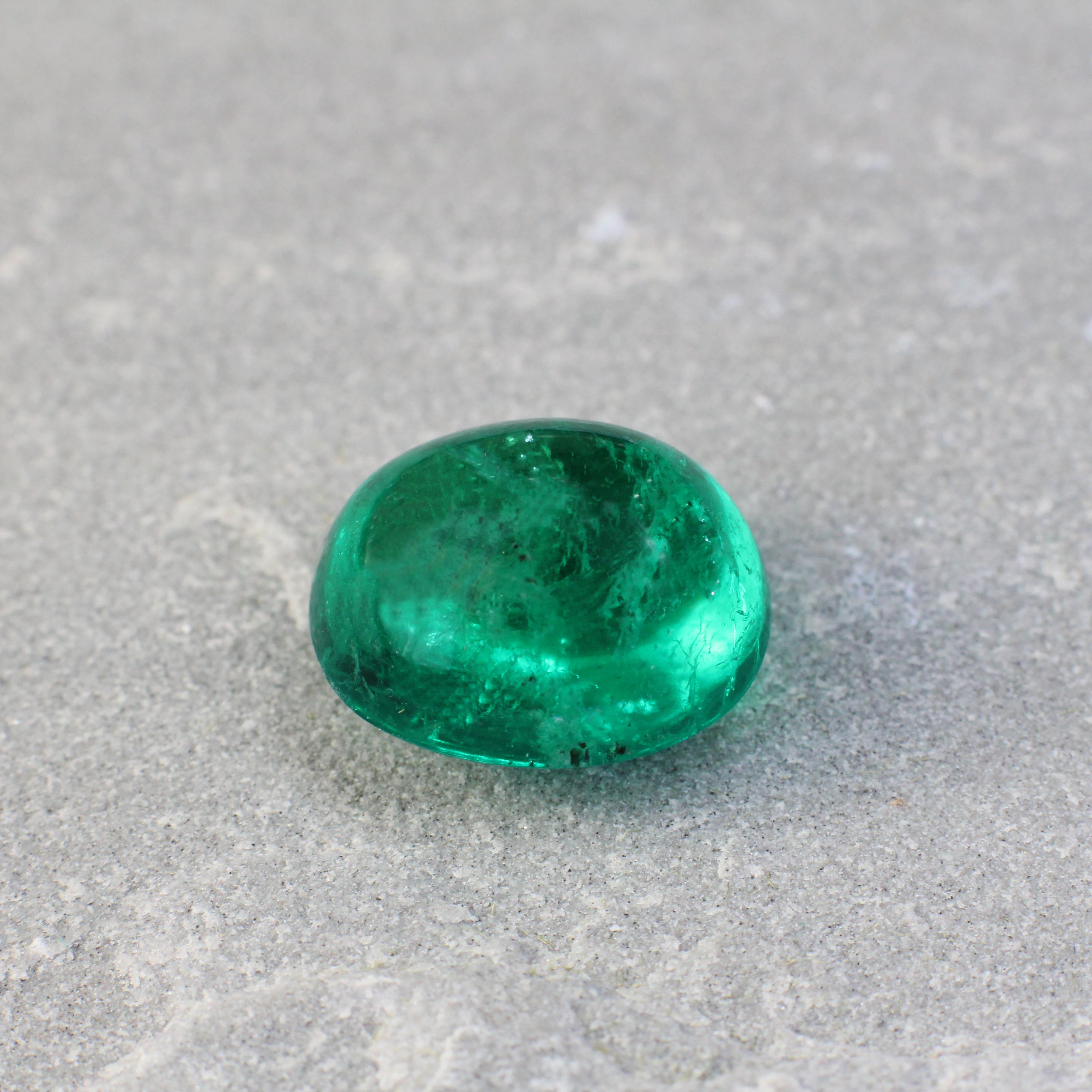 17.20ct Oval Cabochon Emerald, Colombia - 16.77 x 14.56 x 10.68mm