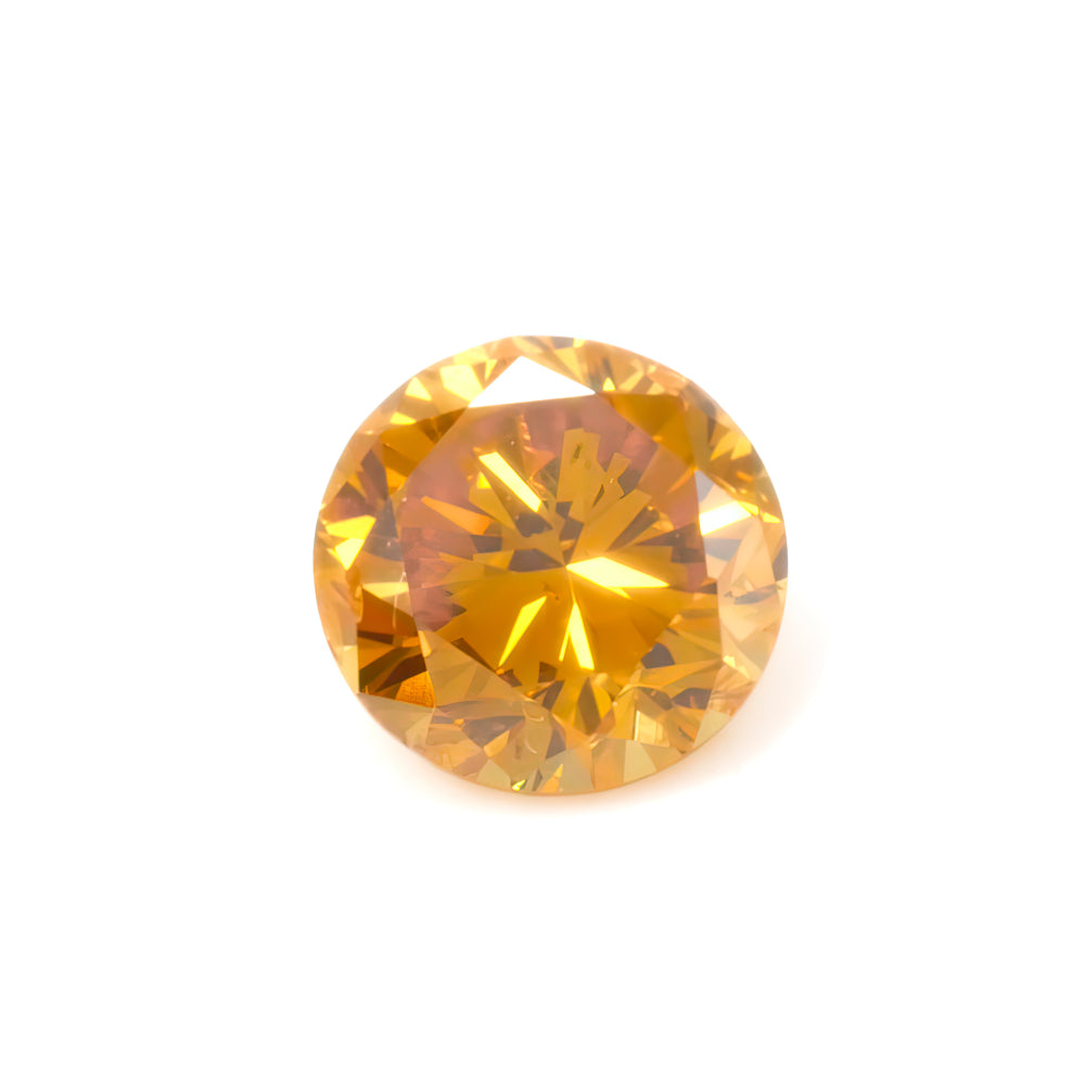Colored Diamond, Yellow Orange, Deep, VS2, Round, Untreated