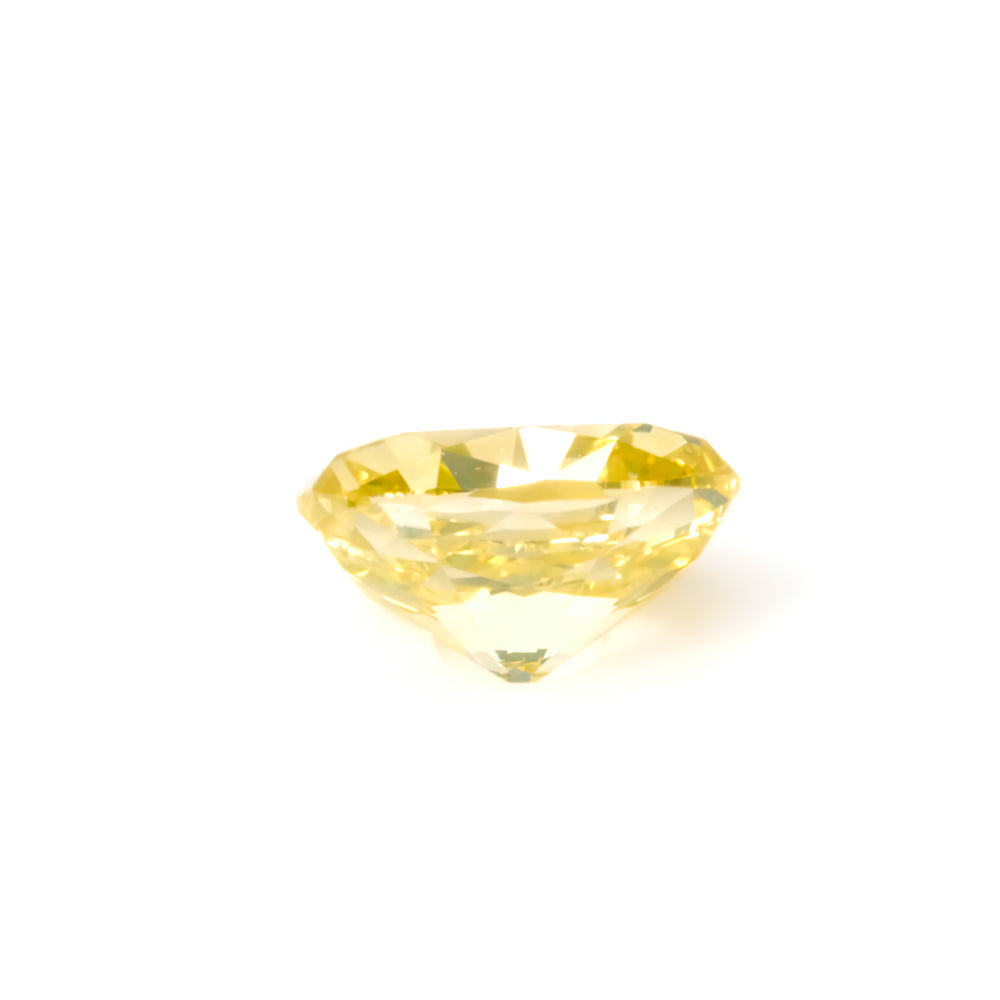 Colored Diamond, Greenish yellow, Fancy Intense, VS2, Cushion, Untreated