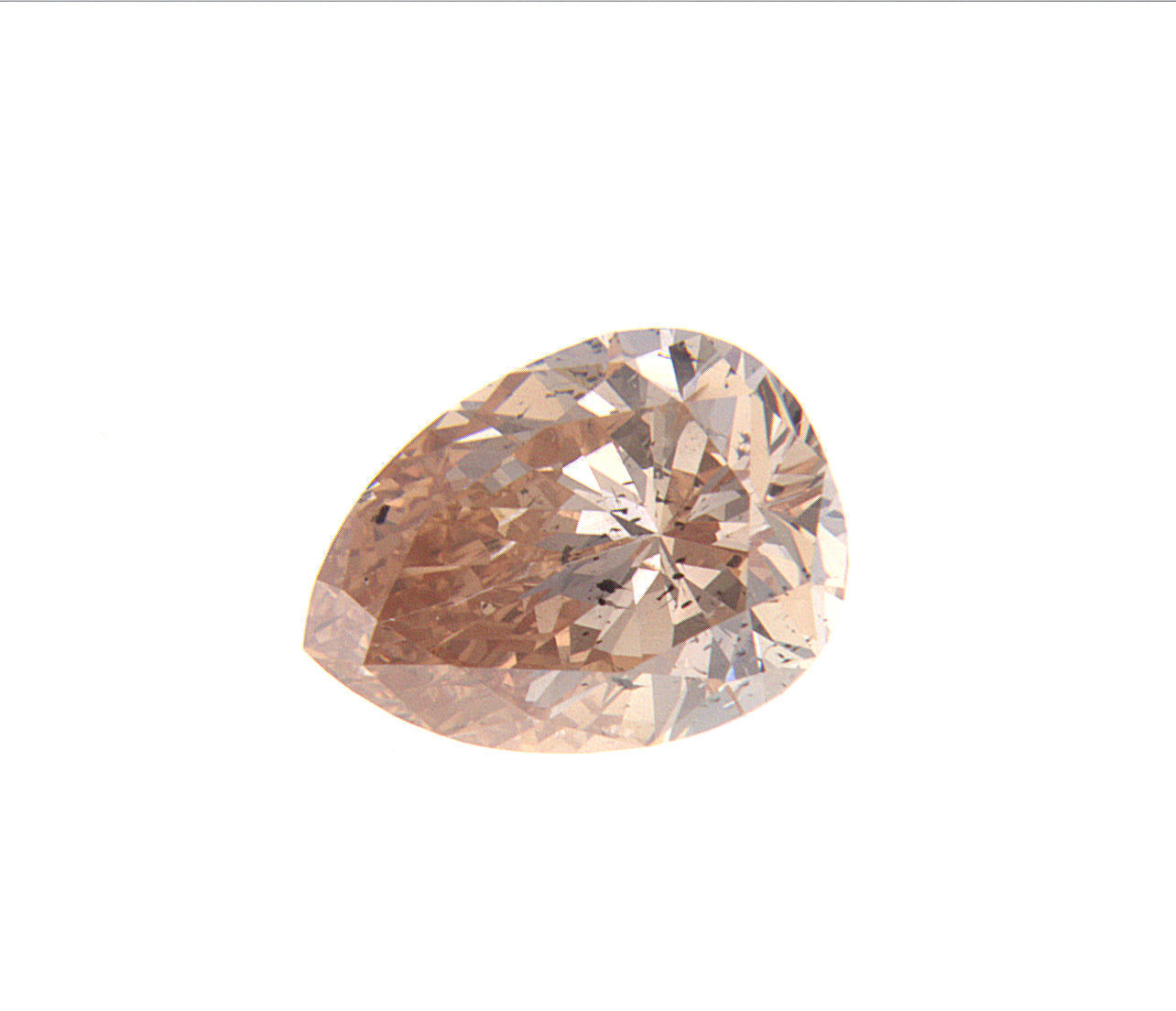 Colored Diamond, Brownish Orange, Fancy, VS1, Pear-shaped, Untreated