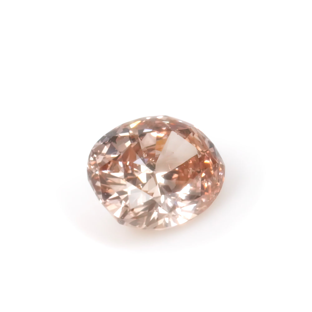 Colored Diamond, Brownish Orangy Pink, Deep, SI1, Oval, Untreated