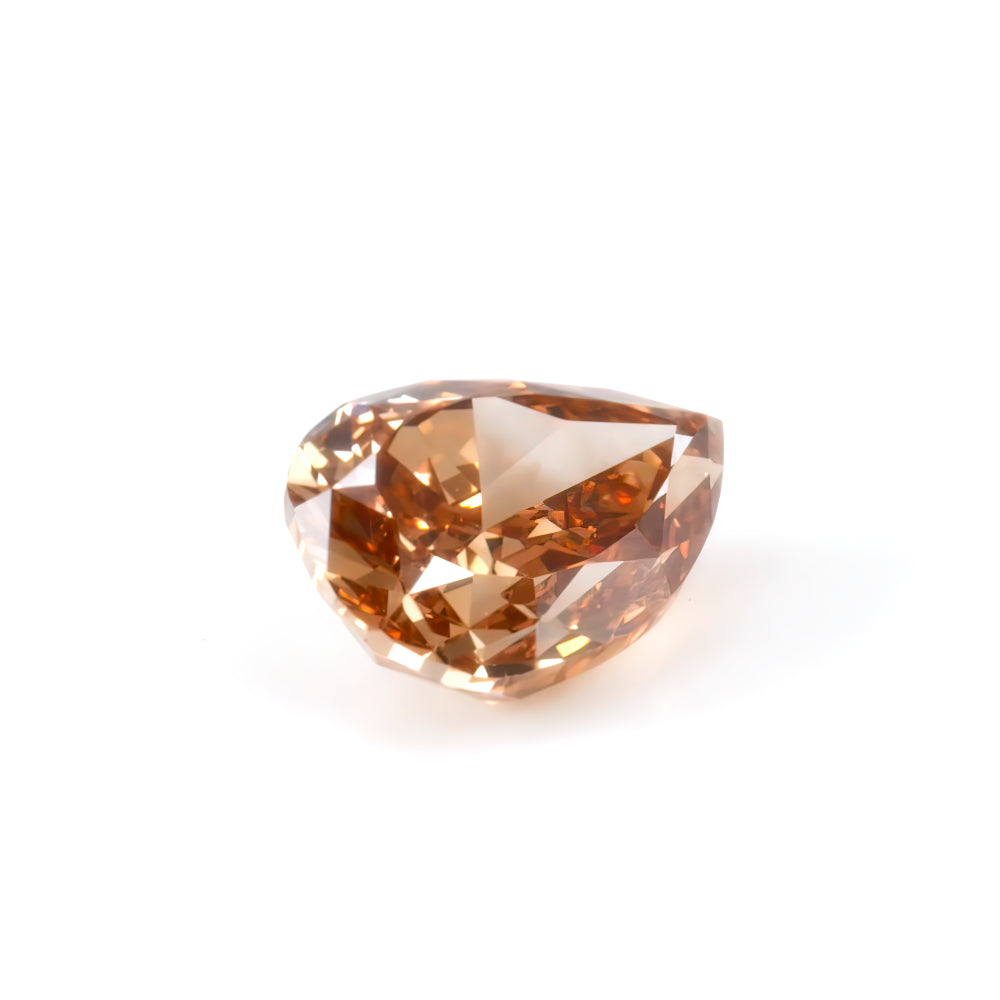 Colored Diamond, Orange Brown, Deep, SI2, Pear-shaped, Untreated