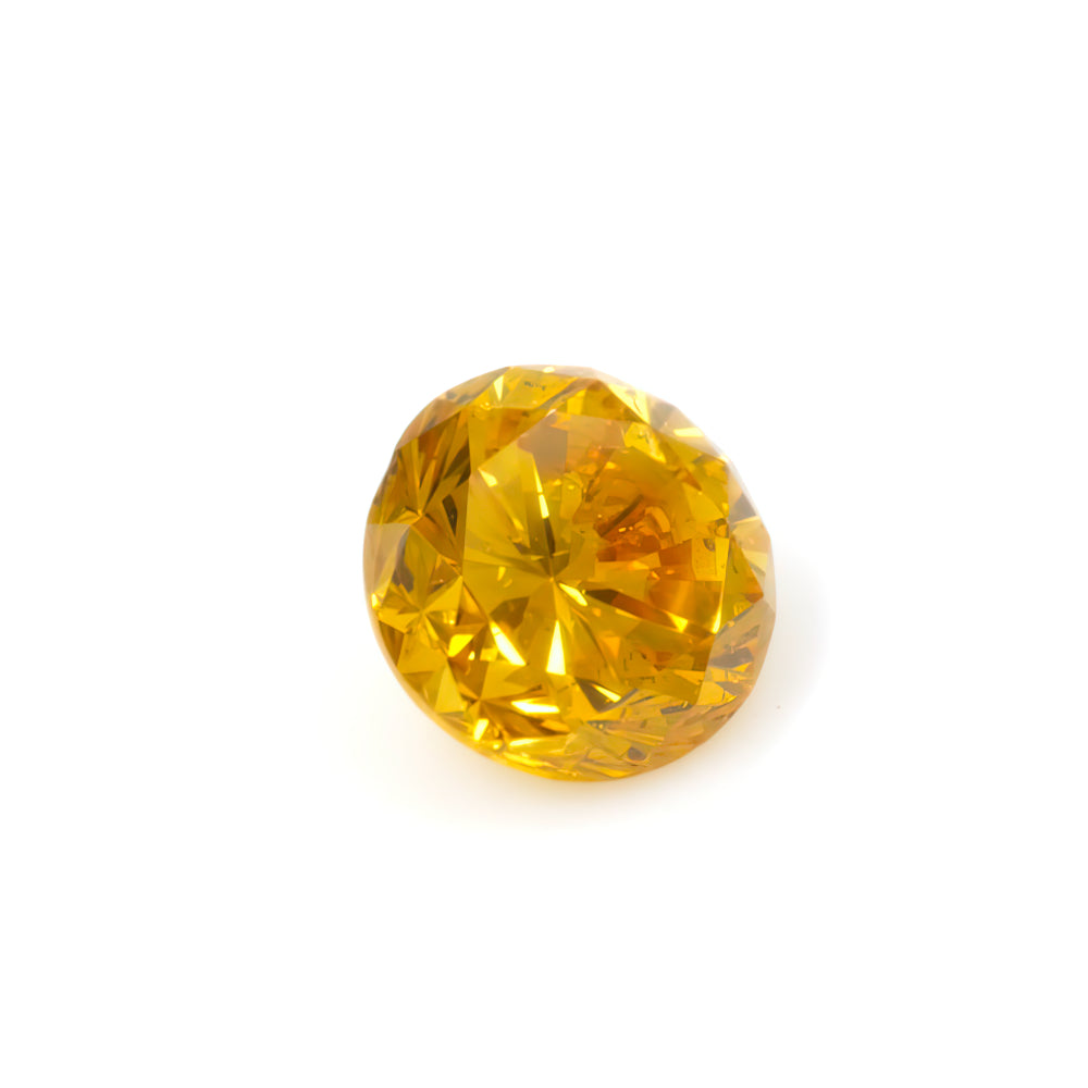 Colored Diamond, Orangy yellow, Vivid, SI2, Round, Untreated