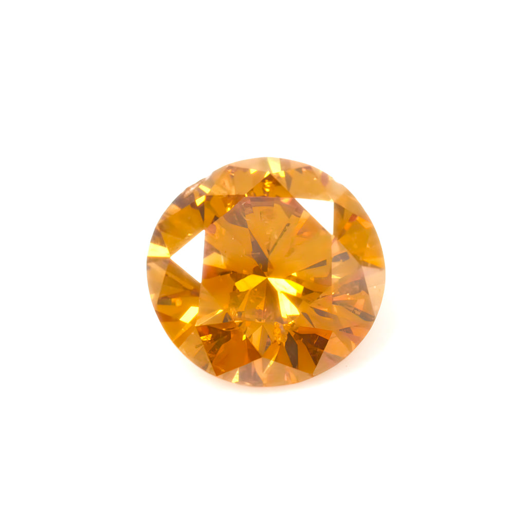 Colored Diamond, Yellow Orange, Deep, Round, Untreated