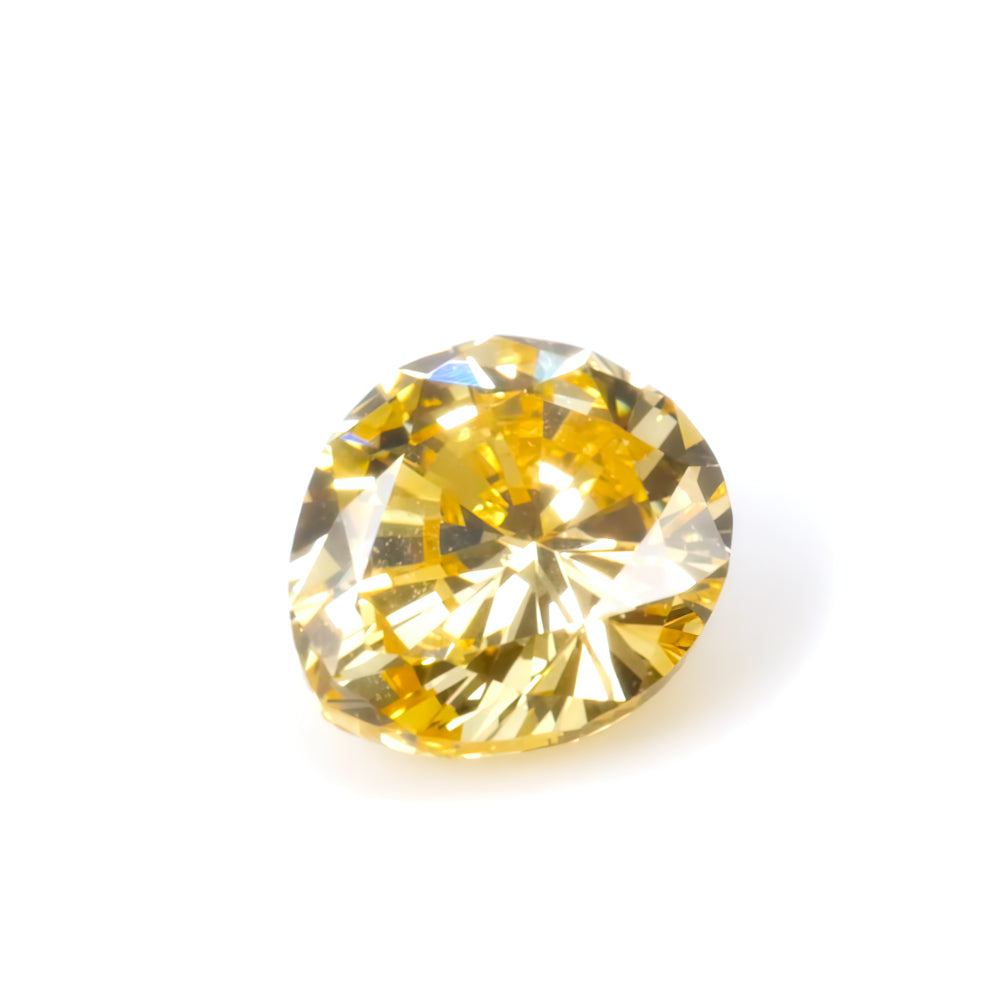 Colored Diamond, Yellow, Vivid, VS1, Pear-shaped, Untreated