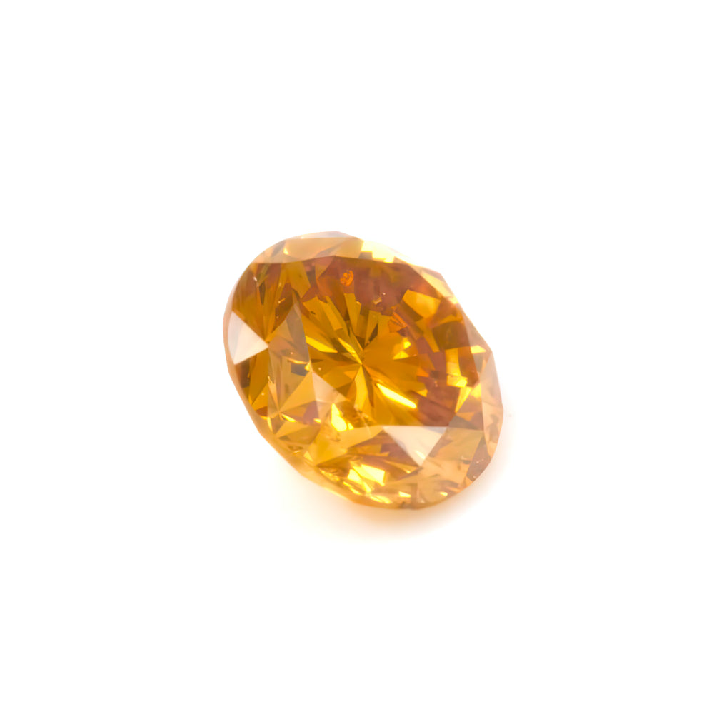 Colored Diamond, Yellow Orange, Deep, VS2, Round, Untreated