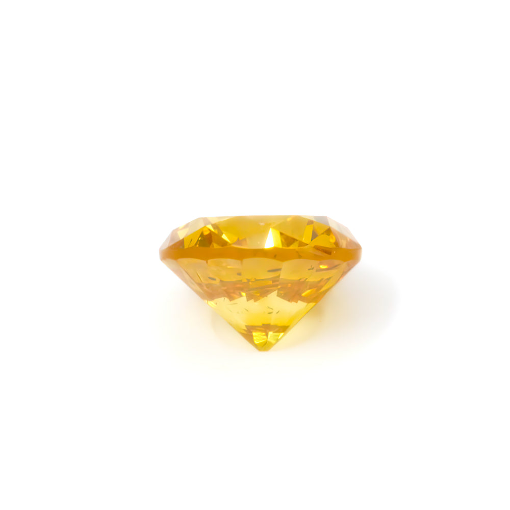 Colored Diamond, Orangy yellow, Vivid, SI2, Round, Untreated