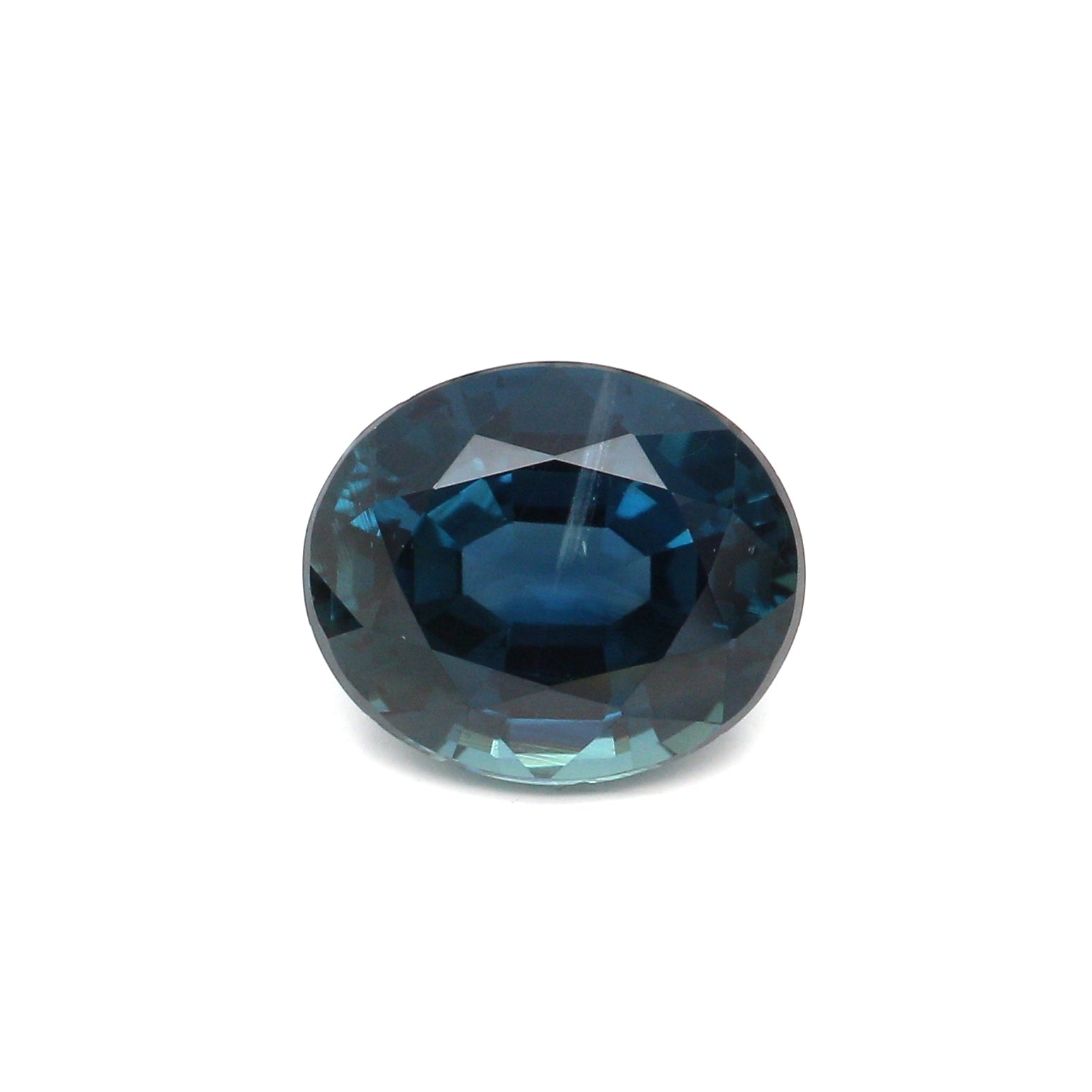 1.51ct Greenish Blue, Oval Sapphire, No Heat, Australia - 7.37 x 6.22 x 3.94mm