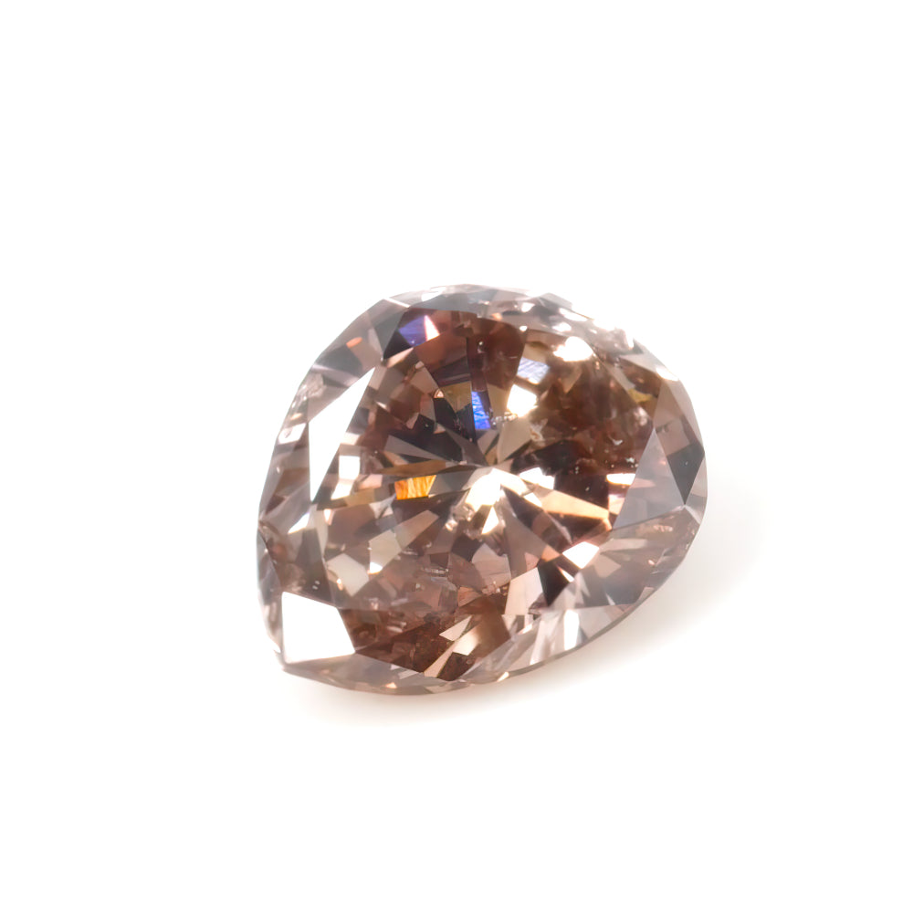 Colored Diamond, Pinkish Brown, Fancy Dark, VS2, Pear-shaped, Untreated