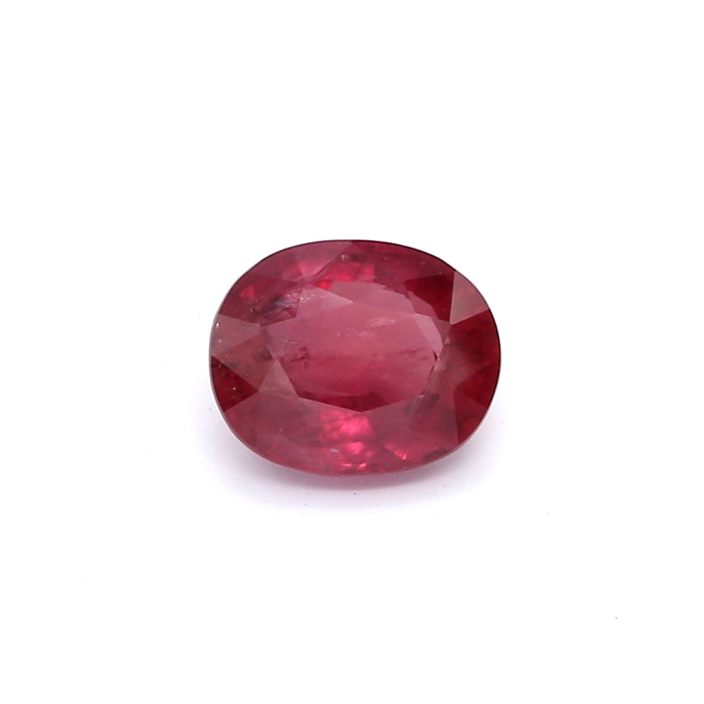 1.42ct Purplish Red, Oval Ruby, H(a), Thailand - 7.28 x 5.92 x 3.48mm