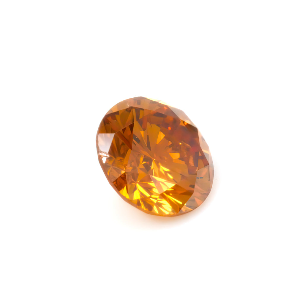 0.21ct Fancy Deep Yellowish Orange, Round Diamond - 3.77 - 3.85 x 2.37mm