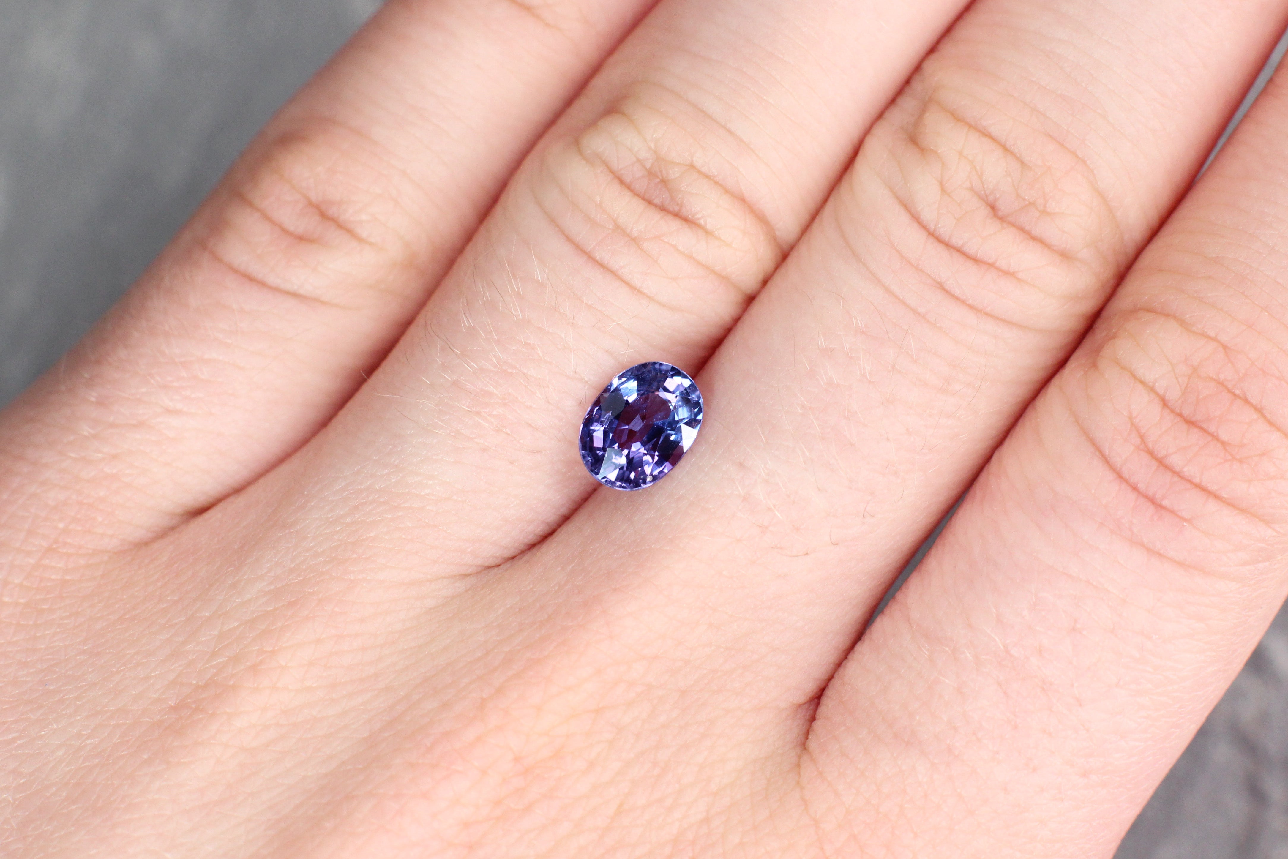 1.74ct Bluish Purple, Oval Sapphire, No Heat, Madagascar - 8.10 x 6.10 x 3.97mm