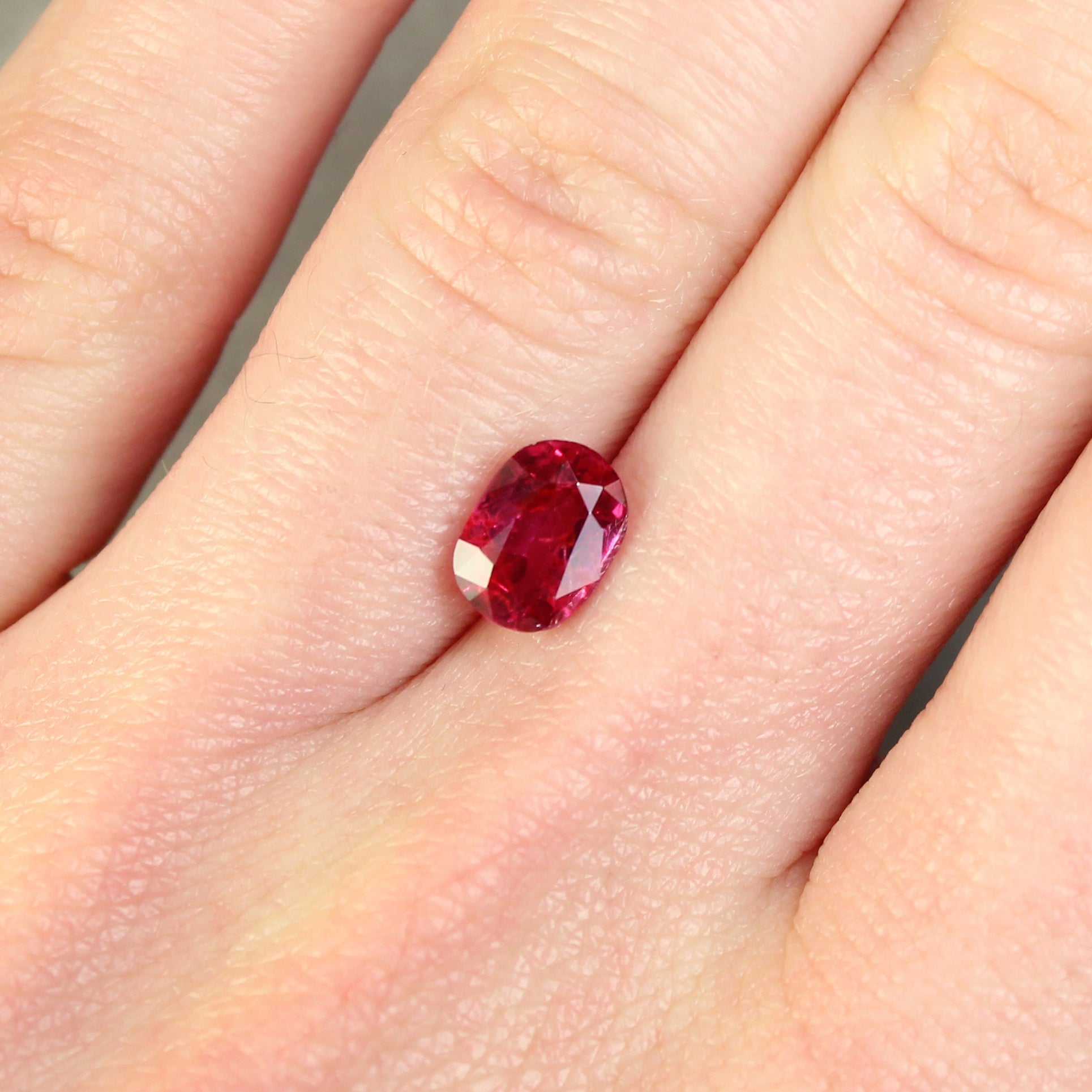 1.99ct Orangy Red, Cushion Ruby, No Heat, Thailand - 8.25 x 6.03 x 4.10mm